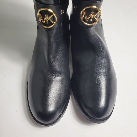 NEW Michael Kors Heather Black Leather Boots - Picture 3 of 14